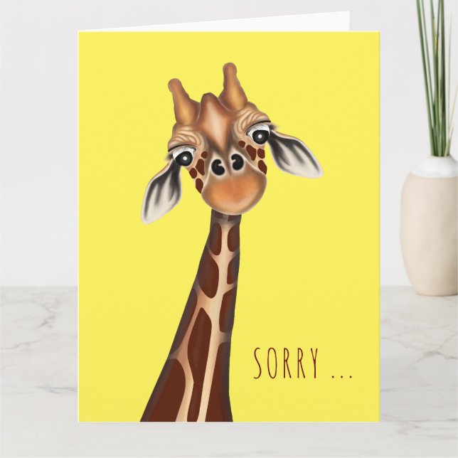 Entschuldigung. Giraffe Grußkarte Karte (Vorderseite)