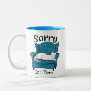 Entschuldigung, habe Pläne Lustiges Katzenliebhabe Zweifarbige Tasse