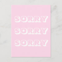 Entschuldigung, hellrosa, moderne, mutige Entschul