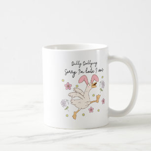 Entschuldigung, ich bin spät dran, ich habe geträu kaffeetasse