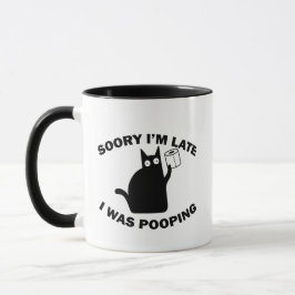Entschuldigung, ich bin spät dran, ich machte gera tasse