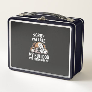 Entschuldigung, ich bin spät dran, meine Bulldogge Metall Brotdose
