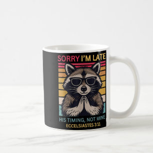 Entschuldigung, ich bin spät dran, seine Zeitplanu Kaffeetasse