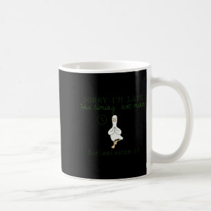 Entschuldigung ich bin spät dran Seine Zeitplanung Kaffeetasse