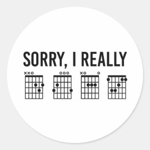 Entschuldigung, ich wirklich DGAF Gitarrenakkorde Runder Aufkleber