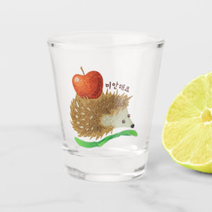 Entschuldigung in 사 과 - 미 안 요 Mianhaeyo Schnapsglas
