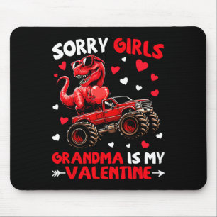 Entschuldigung Mädchen Oma ist mein Valentins-Dino Mousepad
