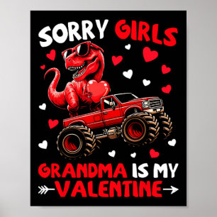 Entschuldigung Mädchen Oma ist mein Valentins-Dino Poster