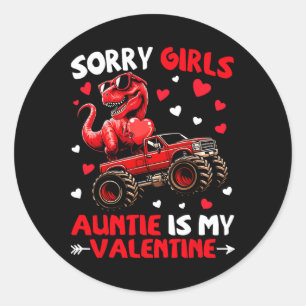Entschuldigung Mädchen Tante ist mein Valentins-Di Runder Aufkleber