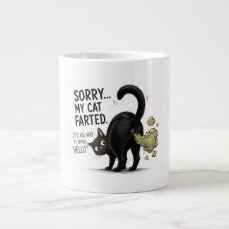 Entschuldigung, meine Katze hat lustig gefurzt Sch Jumbo-Tasse
