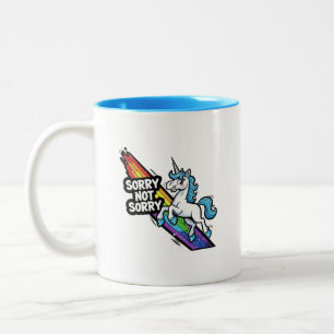 Entschuldigung nicht Entschuldigung Einhorn Kaffee Zweifarbige Tasse
