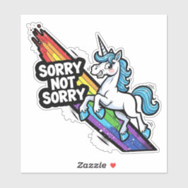 Entschuldigung Nicht Entschuldigung Einhorn Vinyl Aufkleber