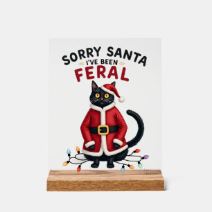 Entschuldigung Santa, ich bin wild gewesen Schwarz Acrylschild