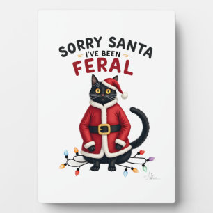 Entschuldigung Santa, ich bin wild gewesen Schwarz Fotoplatte