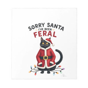 Entschuldigung Santa, ich bin wild gewesen Schwarz Notizblock