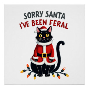 Entschuldigung Santa, ich bin wild gewesen Schwarz Poster