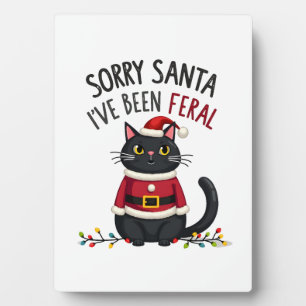 Entschuldigung Santa, ich war wild Schwarze Katze Fotoplatte