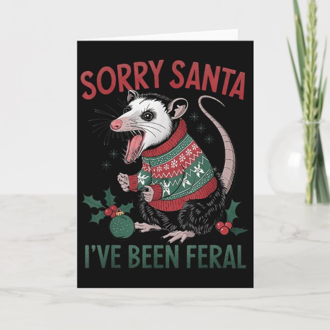 Entschuldigung Weihnachtsmann ich bin wild Lustige Karte (Vorderseite)