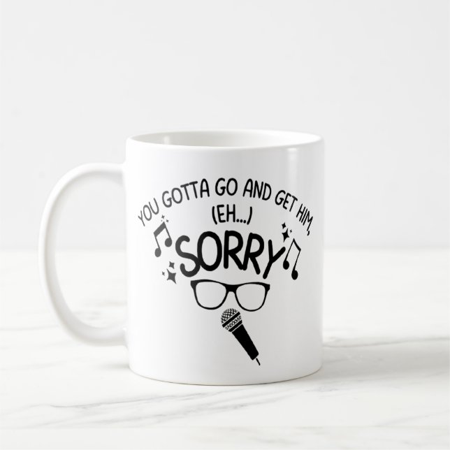 "Entschuldigung" X-Factor-Typ Lyrics Meme  Kaffeetasse (Links)