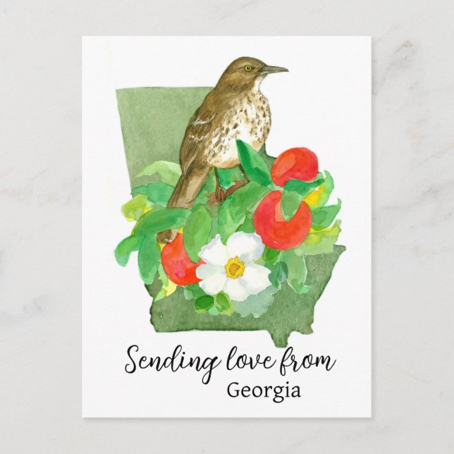 Entsendung von Liebe aus der Georgia Bird Peach Ro Postkarte (Vorderseite)