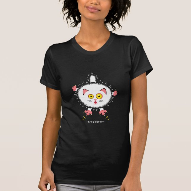 Entsetzte niedliche Katze T-Shirt (Vorderseite)