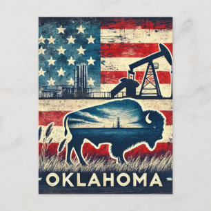 Entsetztes Grunge Oklahoma Postkarte