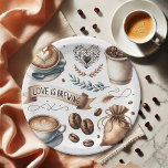Entsorgbares Brautparty Teller Liebe Brauen<br><div class="desc">Diese bezaubernden Einweg-Brautparty-Teller sind mit einem illustrierten Kaffeethema ausgestattet. Bestellen Sie kleine Mengen von Hochzeit- und Brautparty-Papier-Tellern. Suchen Sie passende Artikel? Durchsuchen Sie die vollständige Liebe Is Brewing Coffee Brautparty Collection hier: www.zazzle.com/collections/love_is_brewing_coffee_bridal_shower_theme-119790365046617117 Wenn Sie nicht sehen, was Sie suchen, schreiben Sie mir. Ich helfe immer gerne! Einzigartiges illustriertes Kaffeedesign von...</div>