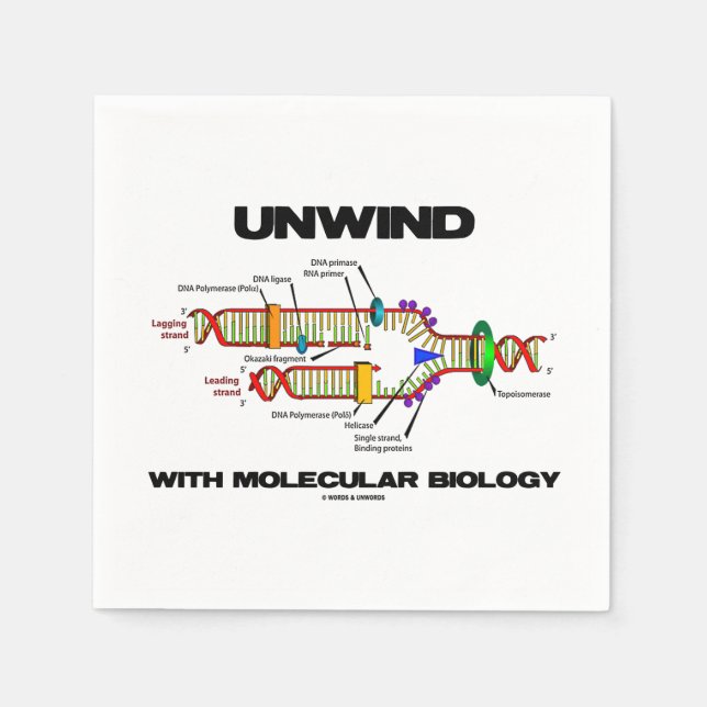 Entspaltung bei molekularer Biologie-DNA-Replikati Serviette (Vorderseite)