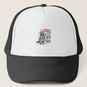 Entspann dich am 4. Juli Raccoon Patriotisches Shi Truckerkappe