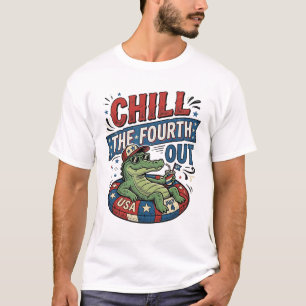 Entspann dich am vierten Juli, lustiges Alligator- T-Shirt