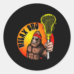 Entspann dich Bruder! Lustiger Sasquatch Lax Bigfo Runder Aufkleber