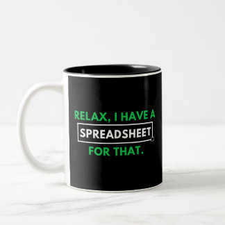 Entspann dich, ich habe eine Tabelle dafür. Zweifarbige Tasse