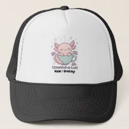 Entspann-dich-viel Süßer Axolotl in Teetasse Kawai Truckerkappe