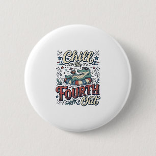 Entspanne den vierten Alligator-Patriot-Shirt Des Button