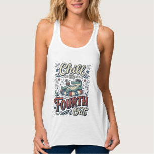 Entspanne den vierten Alligator-Patriot-Shirt Des Tank Top