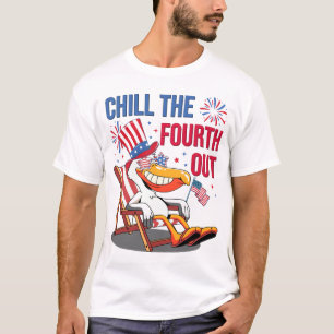 Entspanne den Vierten lustigen patriotischen Pelik T-Shirt