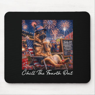 Entspanne den Vierten lustiger deutscher Schäferhu Mousepad