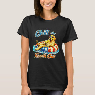 Entspanne dich am vierten lustiger Labrador-Hundef T-Shirt