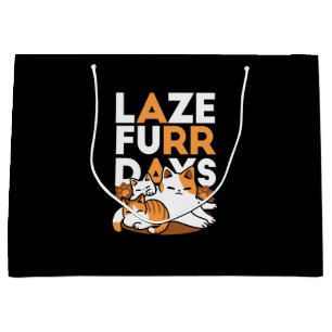 Entspannen bei Katzen Kunst - "Laze Furr Days" für Große Geschenktüte