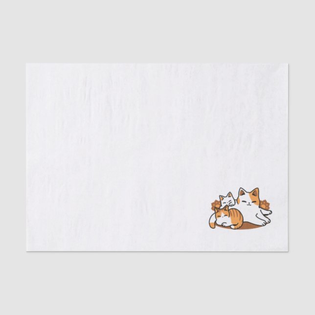 Entspannen bei Katzen Kunst - "Laze Furr Days" für Seidenpapier (Vorderseite)