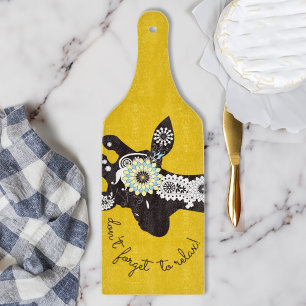 Entspannen - Gelber Funky Lustiger Giraffe Schneidebrett