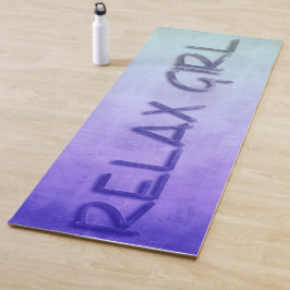 Entspannen Girl Blue Green rustikal Yogamatte