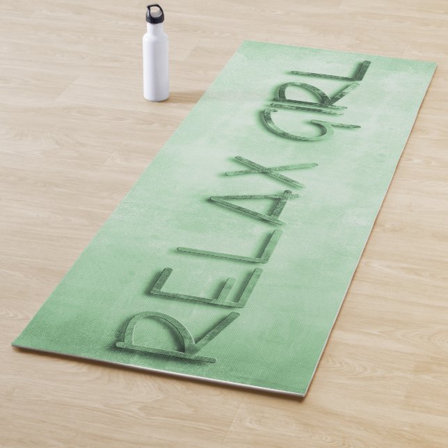 Entspannen Girl Green rustikal Yogamatte (Beispiel)