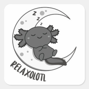 Entspannen im Axolotl Liebhaber, Niedliche Tiere E Quadratischer Aufkleber