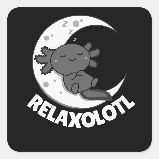 Entspannen im Axolotl Lovers, Niedlicher Tiere Rel Quadratischer Aufkleber (Vorderseite)