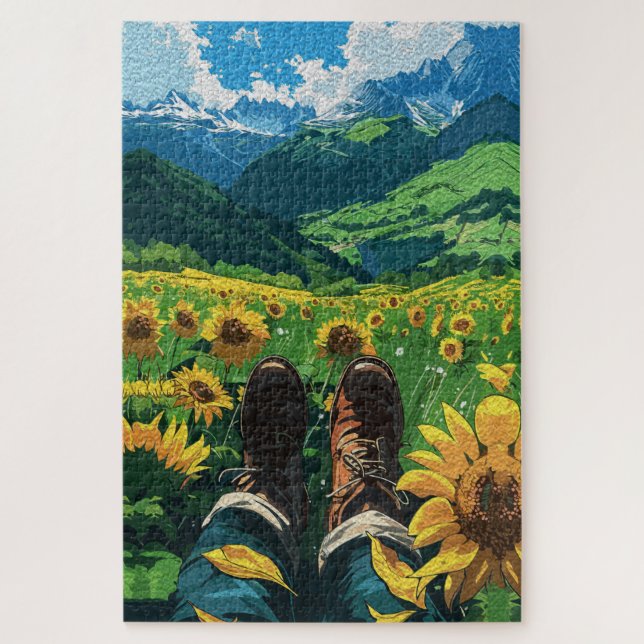 Entspannen im Sonnenblumenparadies (Vertikal)