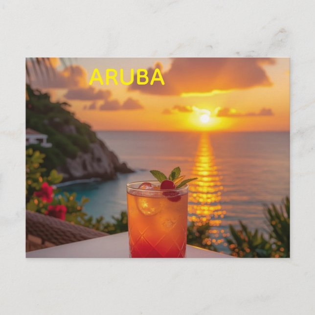 Entspannen in Aruba Feiertagspostkarte (Vorderseite)