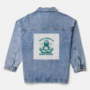 Entspannen Nichts Ist Unter Kontrolle Faultier Yog Jeansjacke