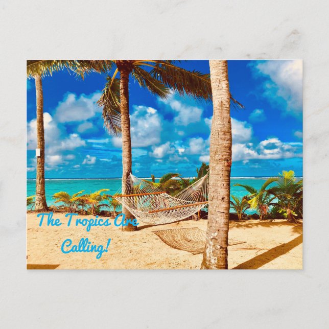 Entspannen Sie am Strand der tropischen Karibik Postkarte (Vorderseite)