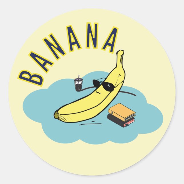 Entspannen Sie bei Bananen Runder Aufkleber (Vorderseite)